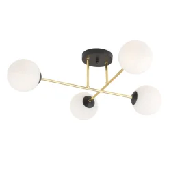 Deckenlampe Schwarz Weiß Gold 55 cm Kugelschirme