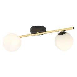 Deckenlampe Schwarz Weiß Gold blendarm 55 cm lang E14