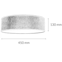 Deckenlampe Stoff Ø 45 cm rund flach blendarm 2x E27