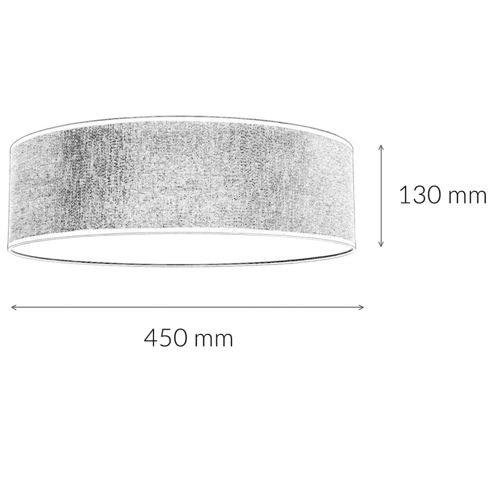 Deckenlampe Stoff Ø 45 cm rund flach blendarm 2x E27