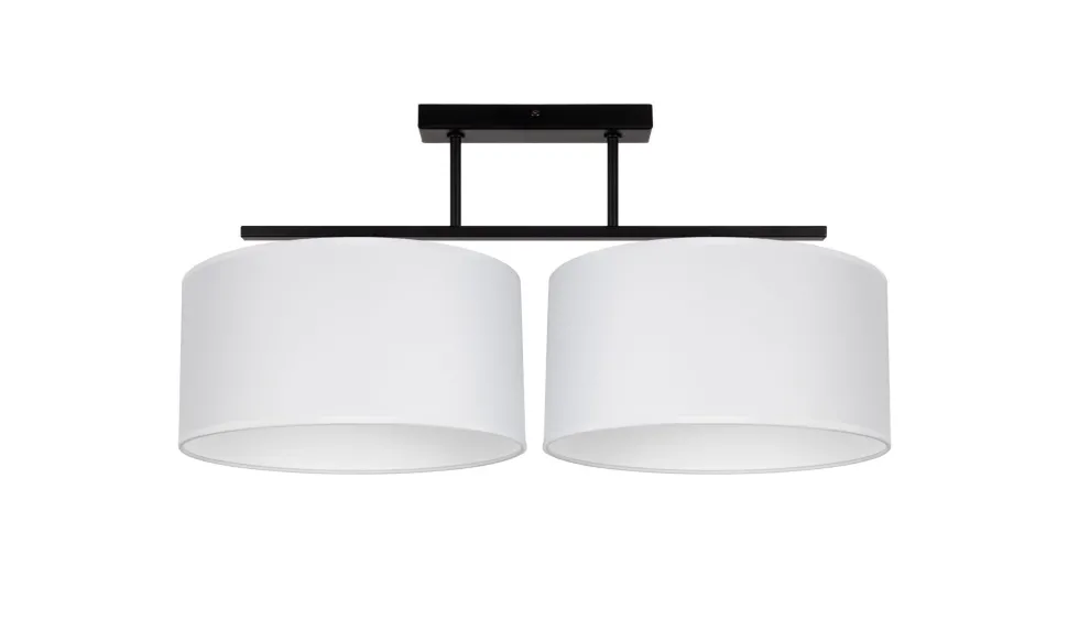 Deckenlampe Stoff blendarm Schwarz Weiß E27 L:70 cm