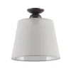Deckenlampe Stoff Grau Ø38cm LOCOLA Deckenleuchte
