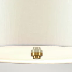 Deckenlampe Stoff groß rund Ø76cm in Creme Messing