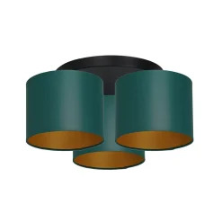 Deckenlampe Stoff Metall Petrol Gold Ø45 cm blendarm