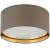 Deckenlampe Stoff rund Ø 45 cm Beige Gold blendarm