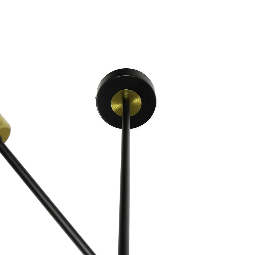 Deckenlampe verstellbar Retro 4x E27 Metall Schwarz