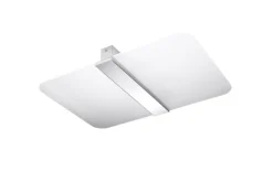 Deckenlampe Weiß Chrom Glas Metall blendarm flach