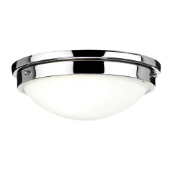 Deckenlampe Weiß Chrom rund Ø32cm E27 Glas Metall