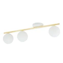 Deckenlampe Weiß Gold 80 cm Glas Metall dekorativ