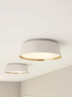 Deckenlampe Weiß Gold Ø37cm rund Modern Metall ZENU