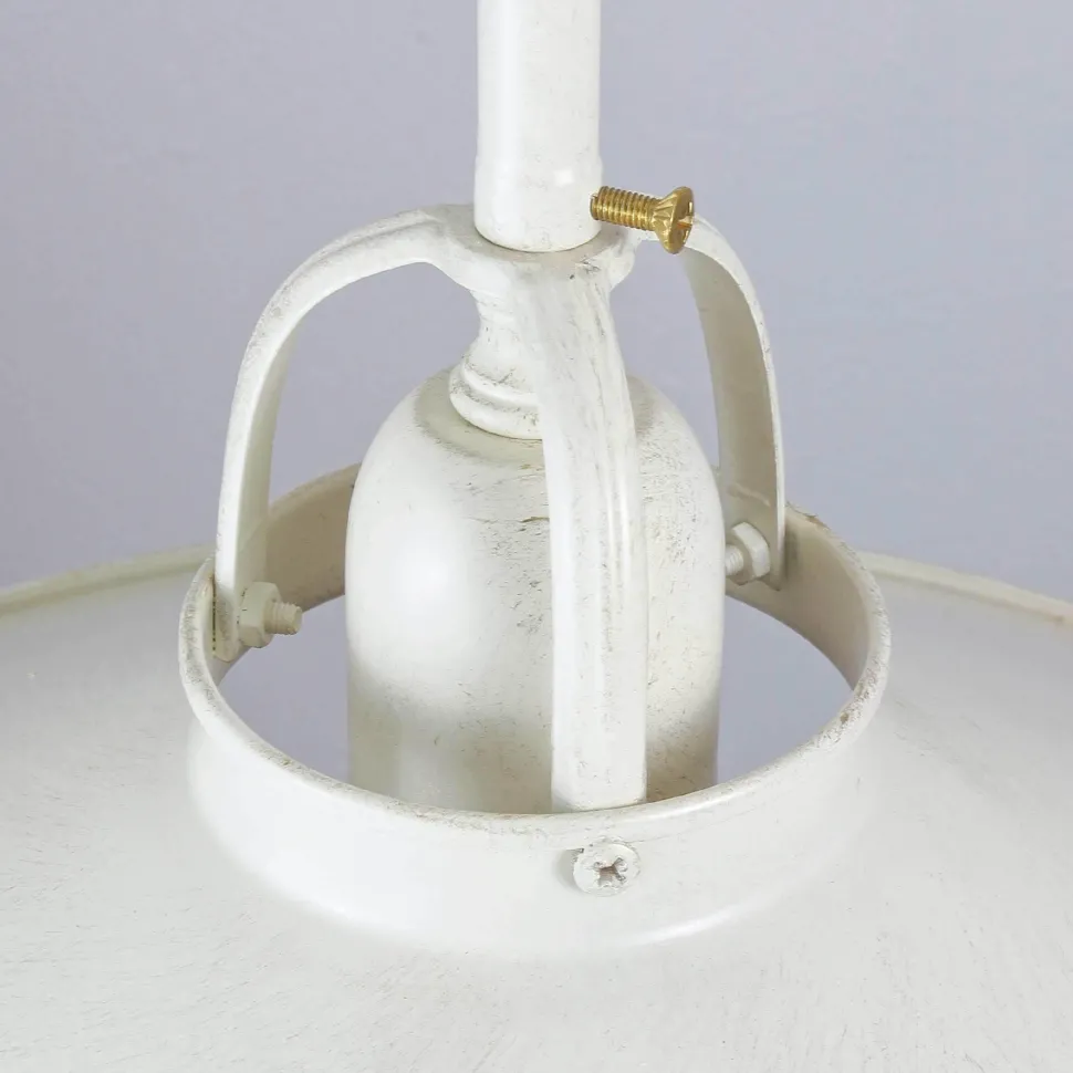 Deckenlampe Weiß Gold Shabby Chic aus Echt-Messing