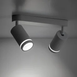 Deckenlampe Weiß Metall 43,5cm verstellbar 2-flammig GU10