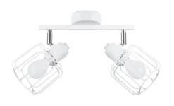 Deckenlampe Weiß Metall 2-flammig B: 27 cm Retro