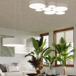 Deckenlampe Weiß rund Ø 55 cm 4x E27 blendarm Modern