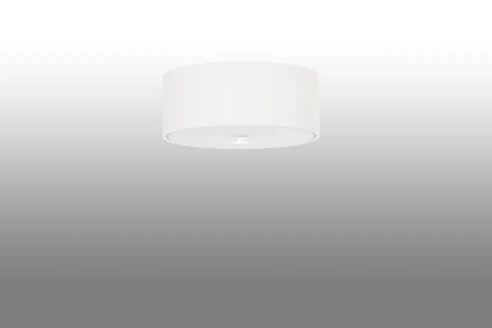 Deckenlampe Weiß Stoff Glas Ø 30 cm rund blendarm 3x E27