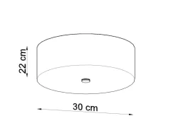 Deckenlampe Weiß Stoff Glas Ø 30 cm rund blendarm 3x E27