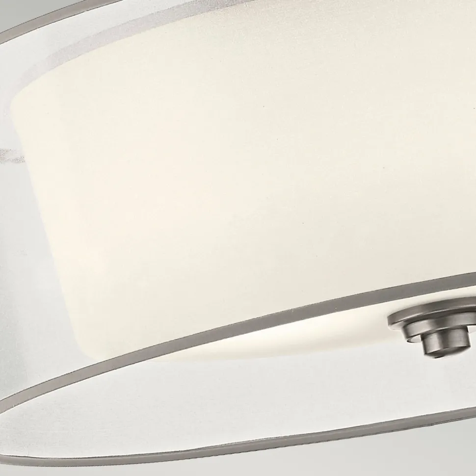 Deckenlampe Weiß Zinn antik Glas Leinen Metall CANELADO