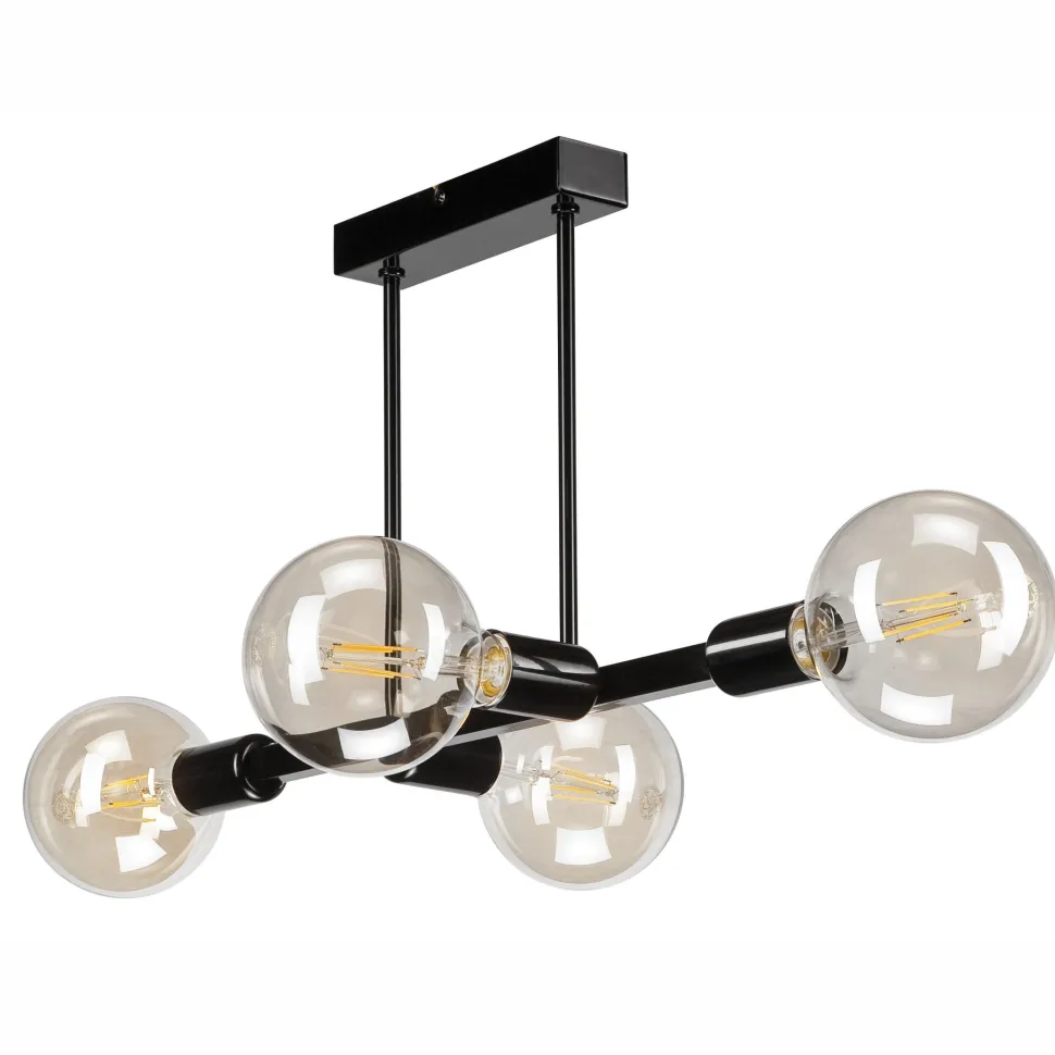 Deckenlampe Wohnzimmer Metall Schwarz für 8x E27