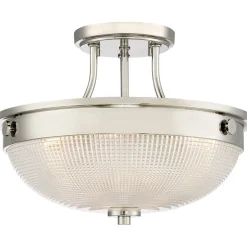Deckenleuchte ALVER Ø32cm Nickel 2xE27 Ø33cm Lampe