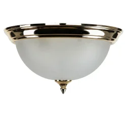 Deckenleuchte Antik in Messing Creme Wohnzimmer