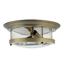 Deckenleuchte Bad IP44 E27 Ø 40 cm rund Glas Metall