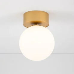 Deckenleuchte Bad Kugel Ø 12 cm G9 in Gold matt Weiß rund