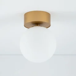 Deckenleuchte Bad Kugel Ø 12 cm G9 in Gold matt Weiß rund