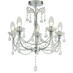 Deckenleuchte Badezimmer Ø 48 cm Kristall Metall IP44