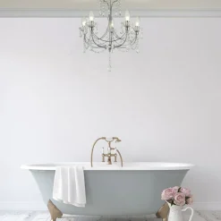 Deckenleuchte Badezimmer Ø 48 cm Kristall Metall IP44