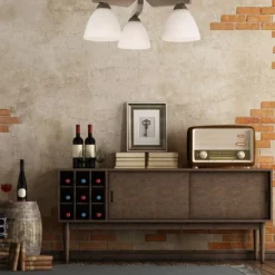 Deckenleuchte BATORY Holz 3-flmg Modern Wohnzimmer