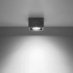 Deckenleuchte Beton Grau eckig B: 14 cm klein GU10