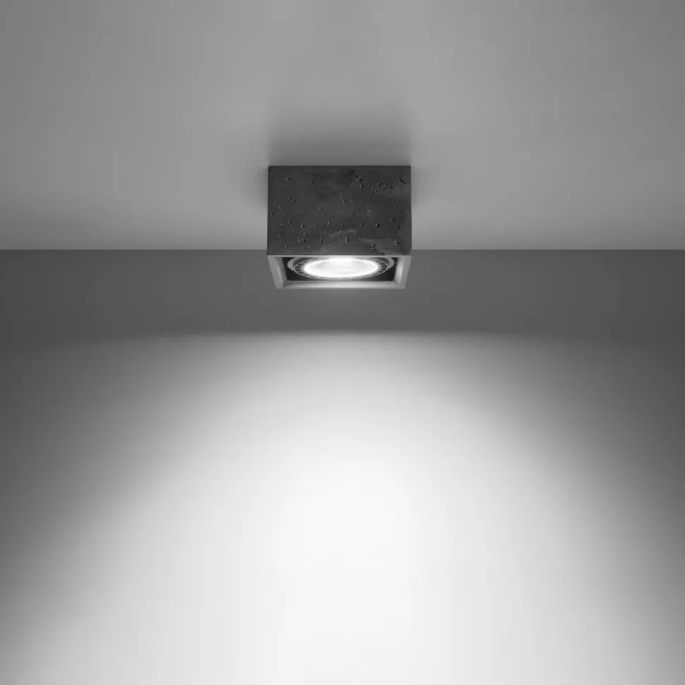 Deckenleuchte Beton Grau eckig B: 14 cm klein GU10
