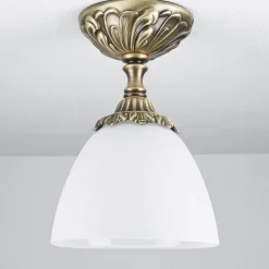 Deckenleuchte Bronze Hell Glasschirm Beatrice