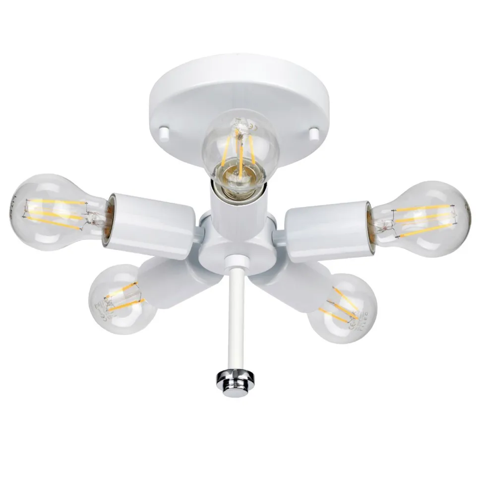 Deckenleuchte Creme Chrom rund Ø56cm blendarm