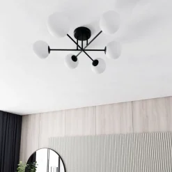 Deckenleuchte DIONISIA Weiß Schwarz Kugelschirme