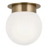 Deckenleuchte E27 Ø 20,3 cm Metall Glas in Bronze Weiß