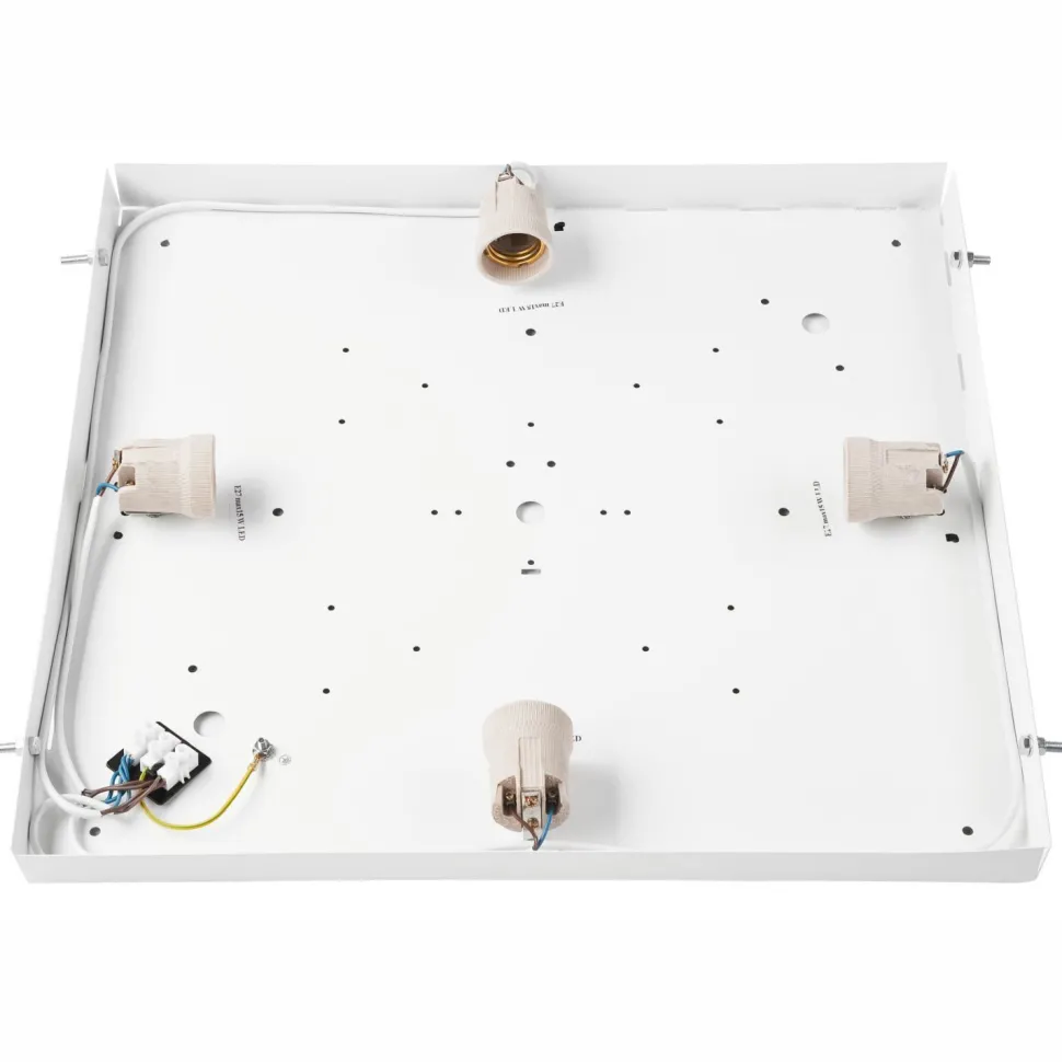 Deckenleuchte eckig B: 48 cm Holz Metall für 4x E27