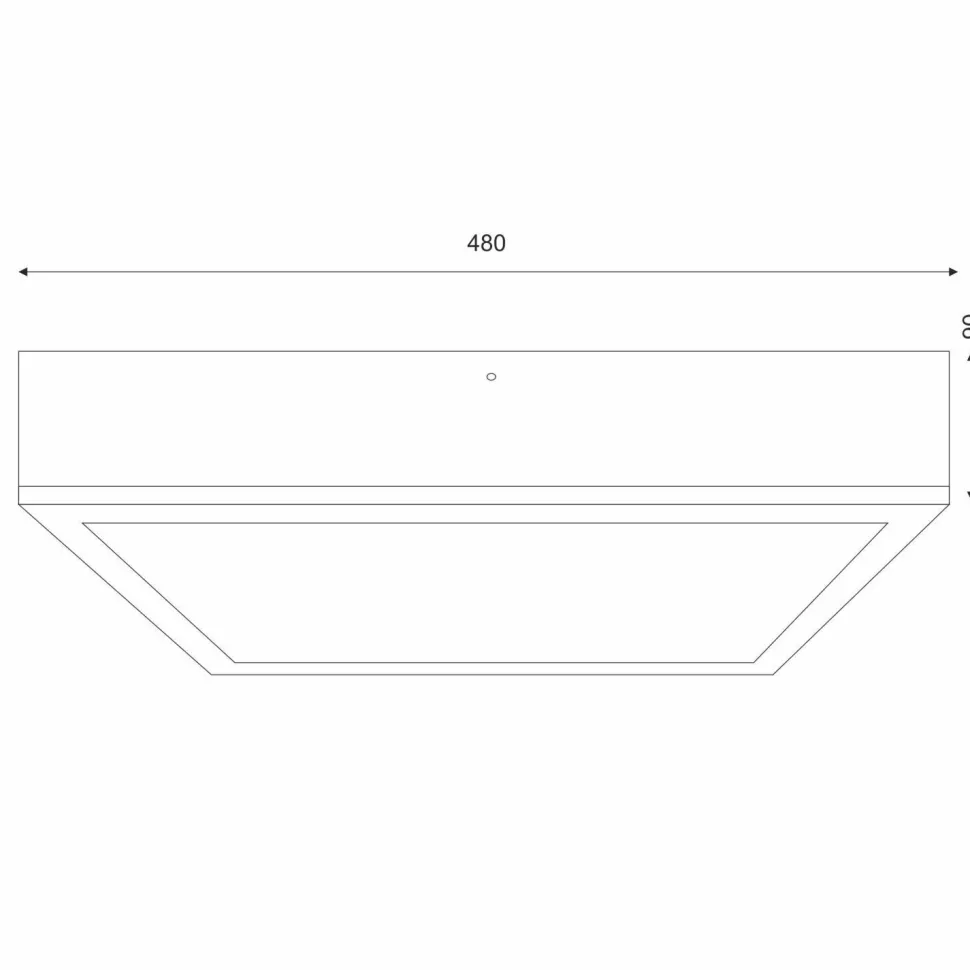 Deckenleuchte eckig B: 48 cm Holz Metall für 4x E27