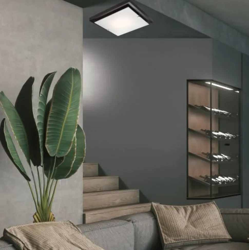 Deckenleuchte Esszimmer Braun Holz quadratisch