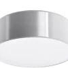 Deckenleuchte flach rund Ø 25 cm Grau E27 blendarm