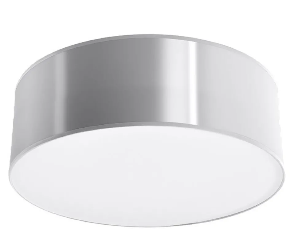 Deckenleuchte flach rund Ø 25 cm Grau E27 blendarm