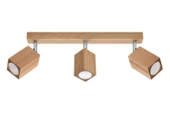 Deckenleuchte 3-flammig 45 cm lang Holz GU10 BASILEA