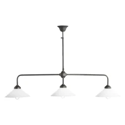 Deckenleuchte 3-flammig B: 114,5 cm Glas Messing E27