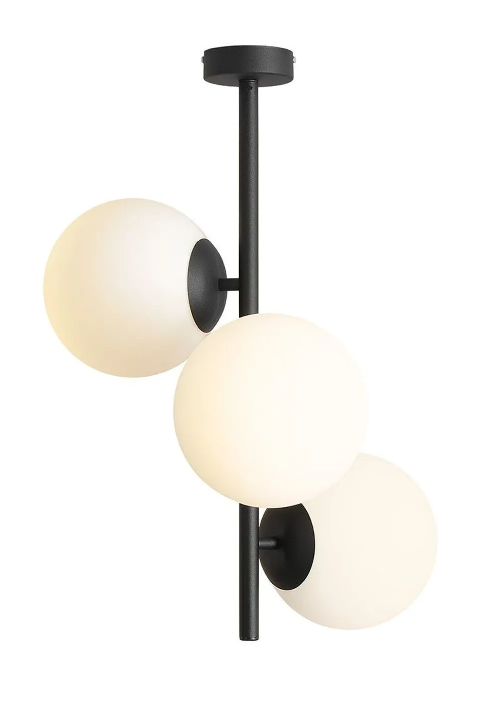 Deckenleuchte 3-flammig Schwarz E27 Kugeln blendarm