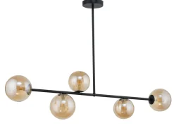 Deckenleuchte Glas Bernstein Metall Schwarz G9 blendarm