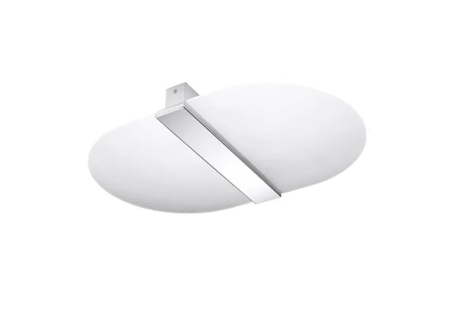 Deckenleuchte Glas Metall 45 cm lang Weiß Chrom 4x G9