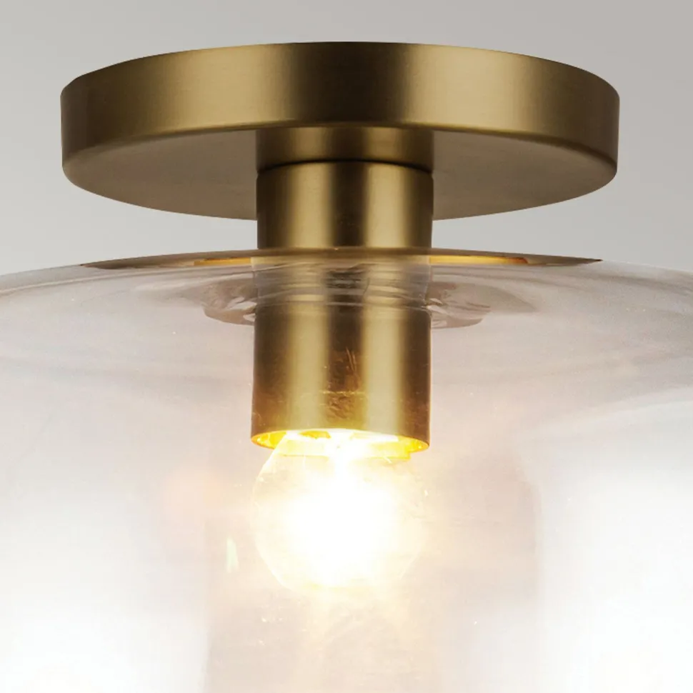 Deckenleuchte Glas Metall Ø 30,5 cm rund E27 Modern