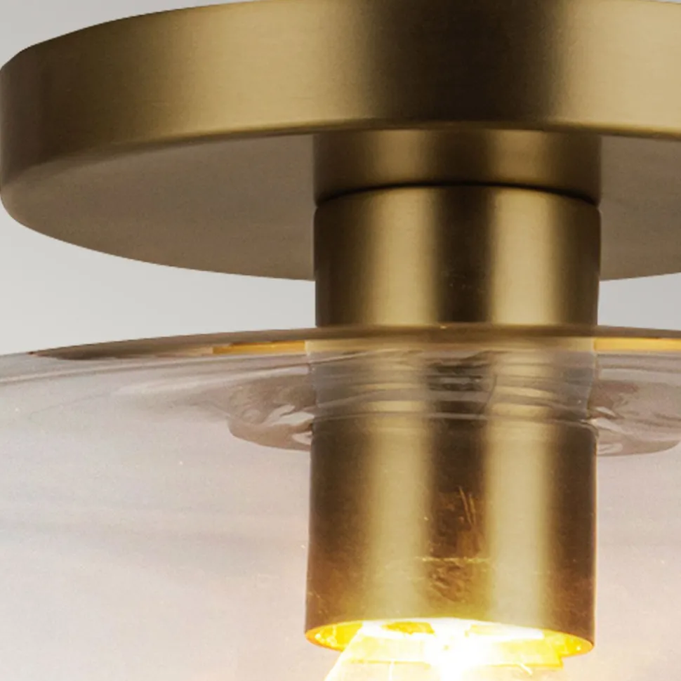 Deckenleuchte Glas Metall Ø 30,5 cm rund E27 Modern