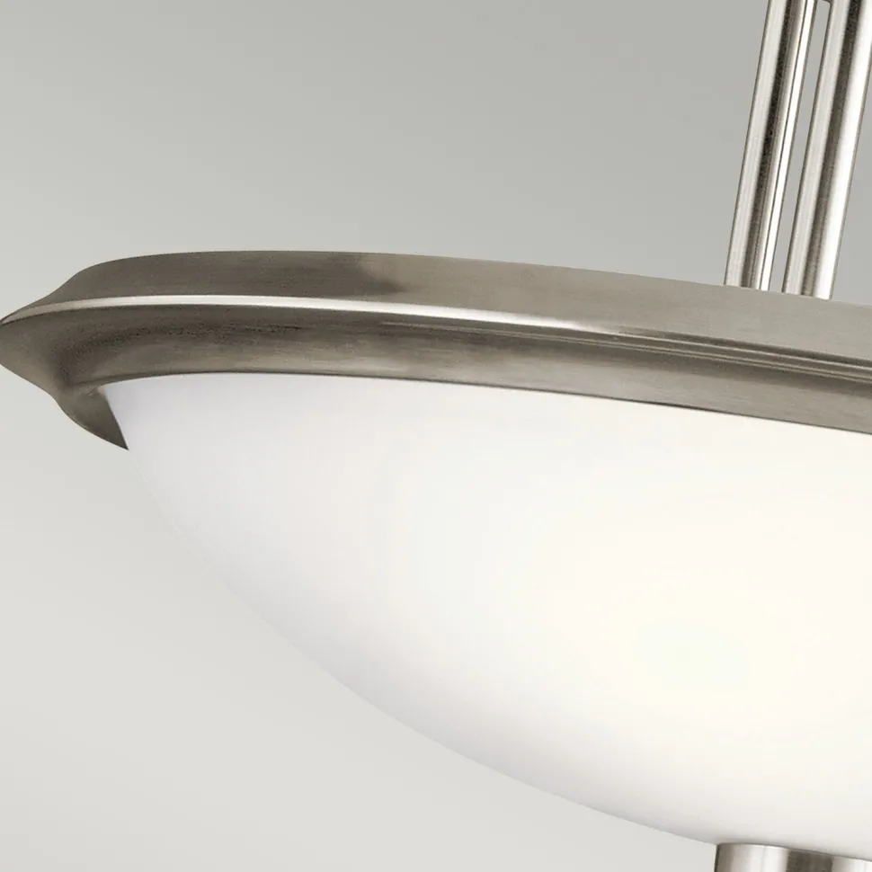 Deckenleuchte Glas Metall Ø42cm rund in Weiß Zinn