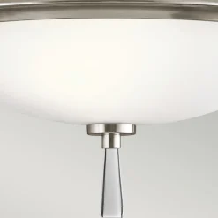 Deckenleuchte Glas Metall Ø42cm rund in Weiß Zinn